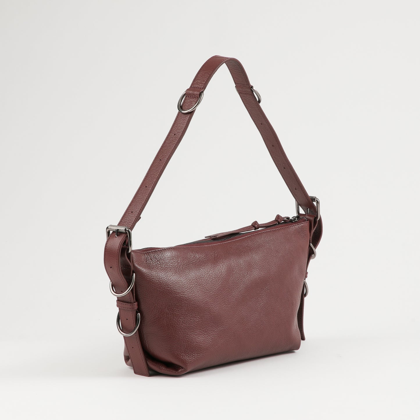 Cartera Cuero Hombro Dubai Burgundy