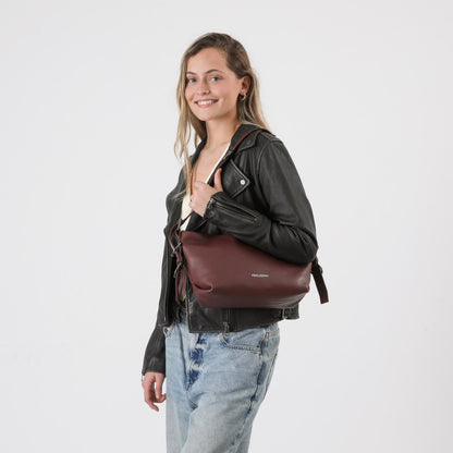 Cartera Cuero Hombro Dubai Burgundy