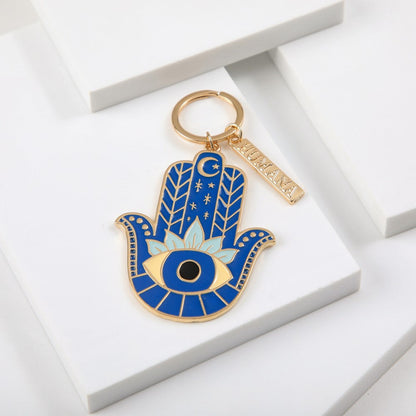 Llavero Hamsa Azul Humana