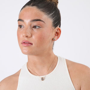 Set de aro y collar Halo circón dorado ID