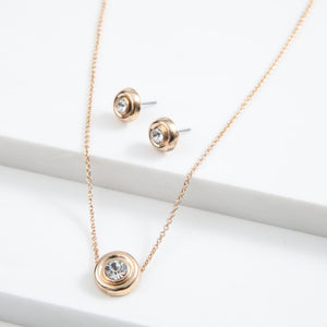 Set De Collar Y Aros Luz Dorado Tatienne