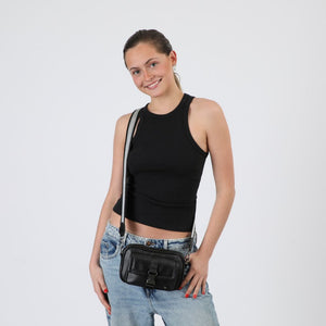 Cartera Bandolera Bignonia Ecocuero Negro ID