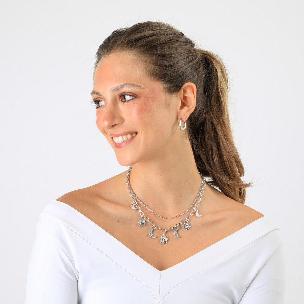 Collar Corto Avel Plateado Humana