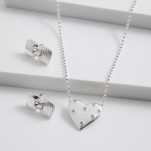 Set de aros y collar Flare Plateado ID