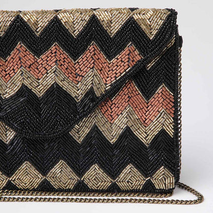 Clutch Zigzag Negro Humana