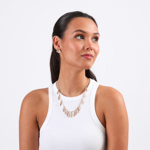 Set Collar y Aros Spring Dorado Humana