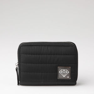 Billetera mediana Alcudia Nylon acolchado negro ID