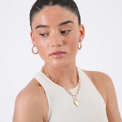 Set de argollas y collar Sirenna Dorado ID