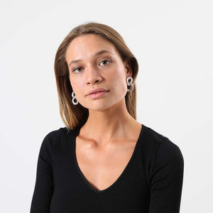 Aros Mediano Vintage Plateado Humana