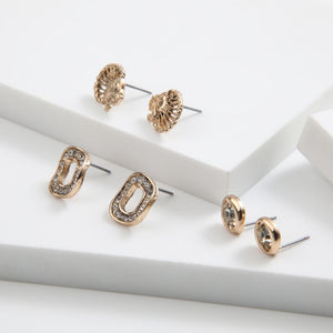 Set de 3 aros Ame Dorado ID