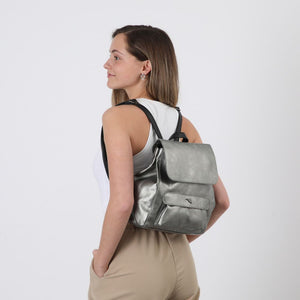Mochila Rufiji Ecocuero plateado Tatienne