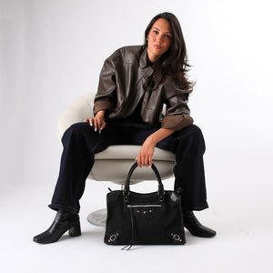 Cartera Hombro Coco Suede Black Humana