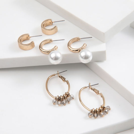 Set De 3 Argollas Sirio Dorado Humana