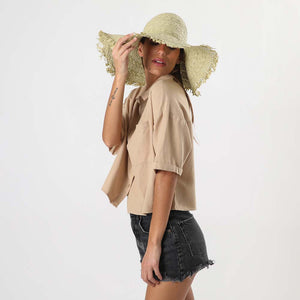 Sombrero Fringes Beige Humana