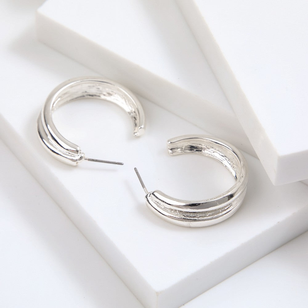 Aros Argollas Clara Silver Tatienne