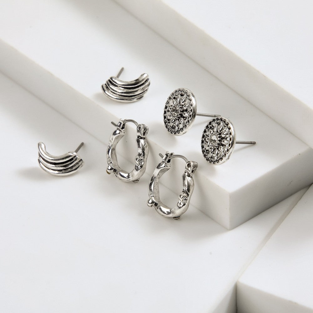 Set De Aros Noa Plateado I-D