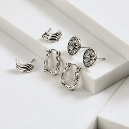 Set De Aros Noa Plateado I-D