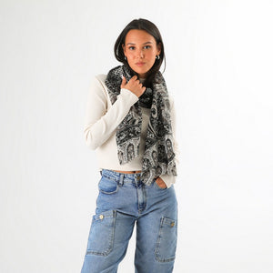 Pañuelo Estampado Imán Negro Humana