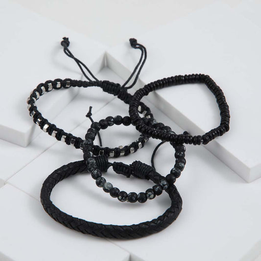 Set Pulseras Siros Negro Gorillaz by Bobs