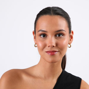 Aros Argolla Pan Dorado Acero Inoxidable Humana