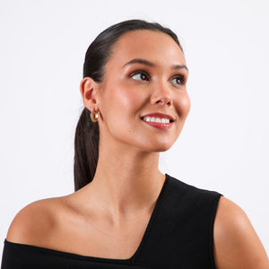 Aros Argolla Pola Dorado Acero Inoxidable Humana