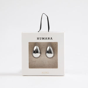 Aros Mediano Plum Plateado Acero Inoxidable Humana