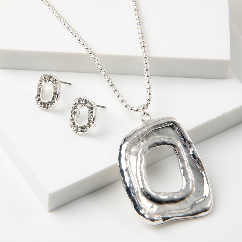 Set De Collar Ziva Plateado Tatienne