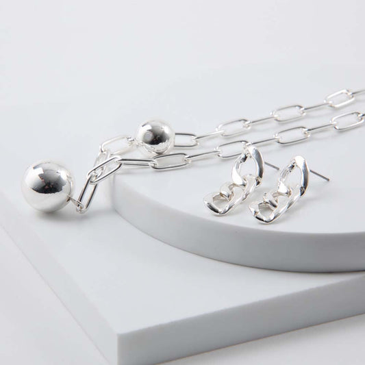 Collar Set Simona Plateado Tatienne