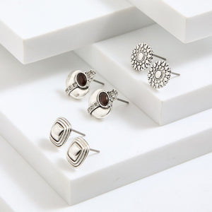 Set De Aros Noir Plateado Humana