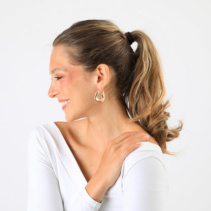 Aros Argollas Danae Dorado Humana