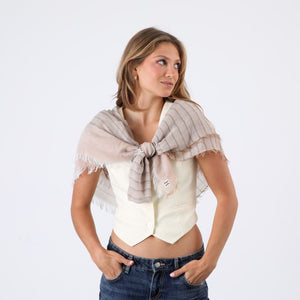 Pañuelo Liso Iker Lineas Beige Humana