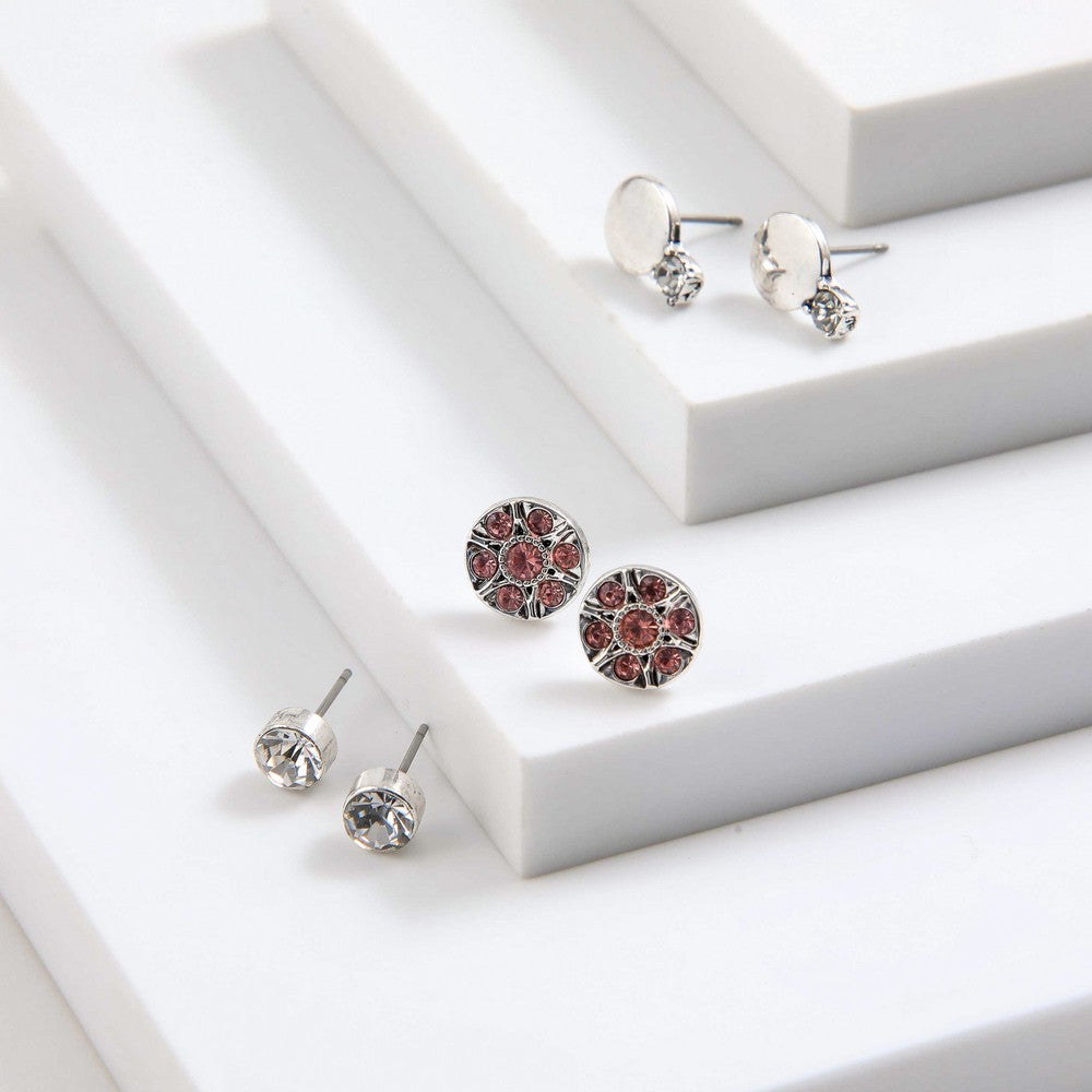 Set De Aros Rina Plateado I-D