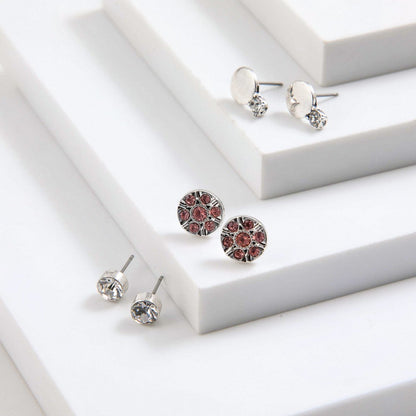 Set De Aros Rina Plateado I-D