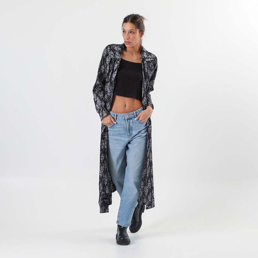 Kimono Negro Paisley Humana