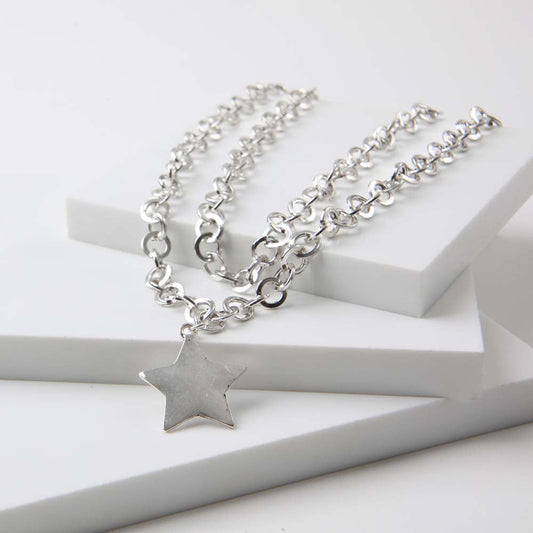 Collar Corto Zodiac Plateado Humana