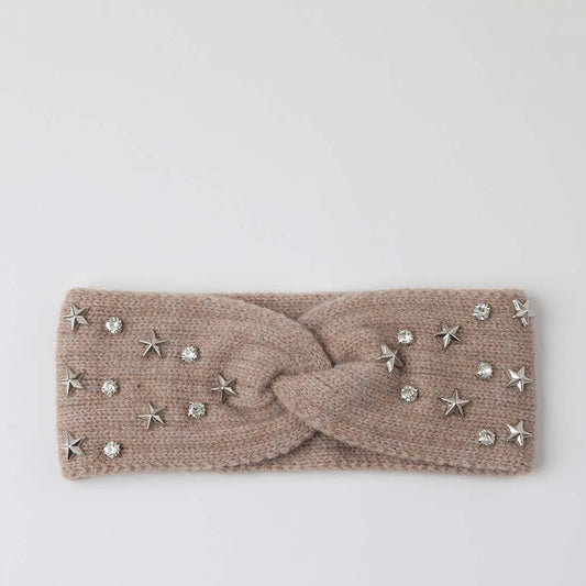 Cintillo Tejido Rhinestones Café Humana