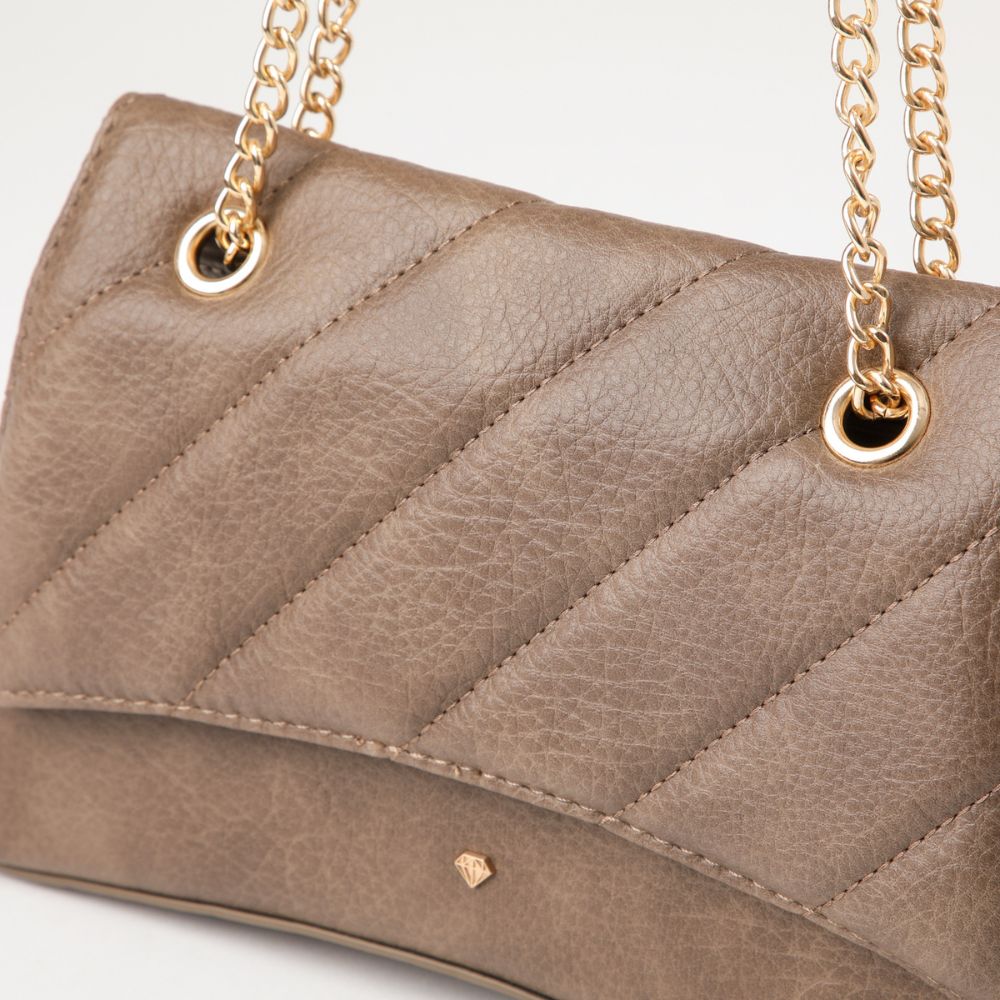 Cartera Bandolera Ecocuero Bourges Beige  i-D
