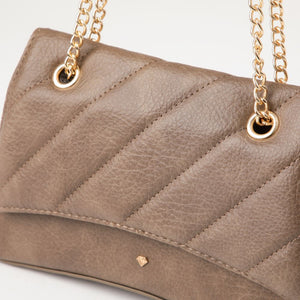 Cartera Bandolera Ecocuero Bourges Beige  i-D