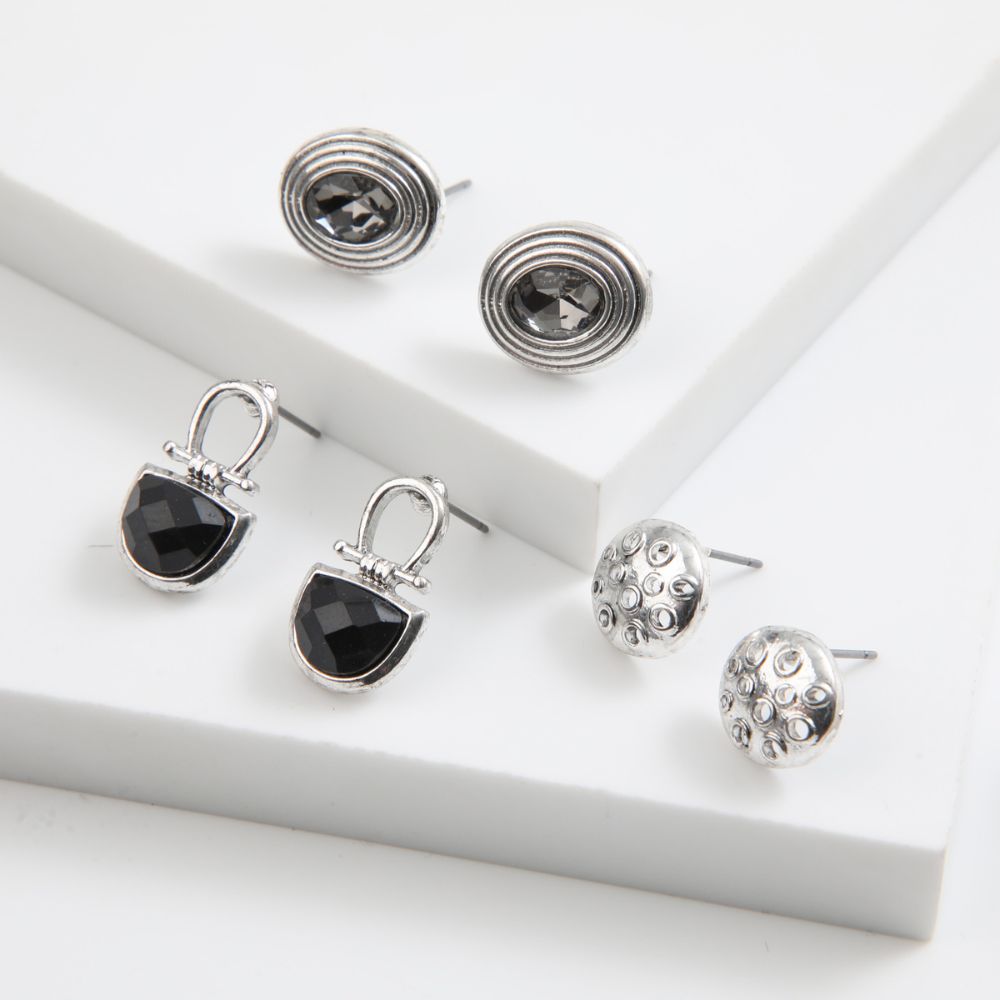 Set de 3 aros Jaci Plateado ID