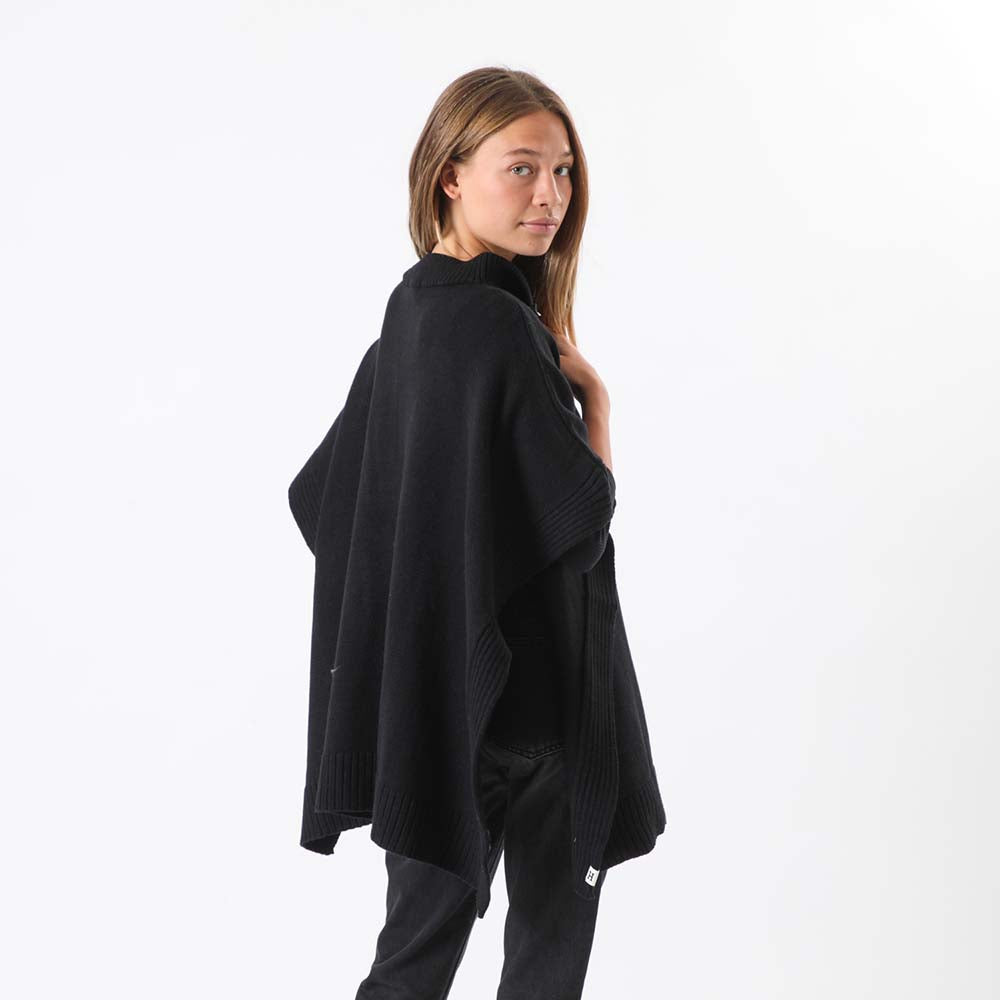 Poncho Basic Negro Humana