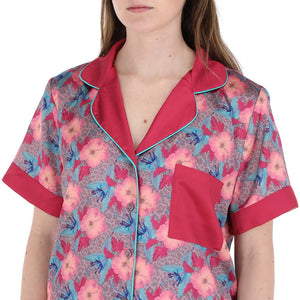 Pijama Corto Set Blossoming Rosado Talla M Humana