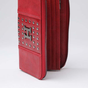 Billetera Grande Studs Roja Humana