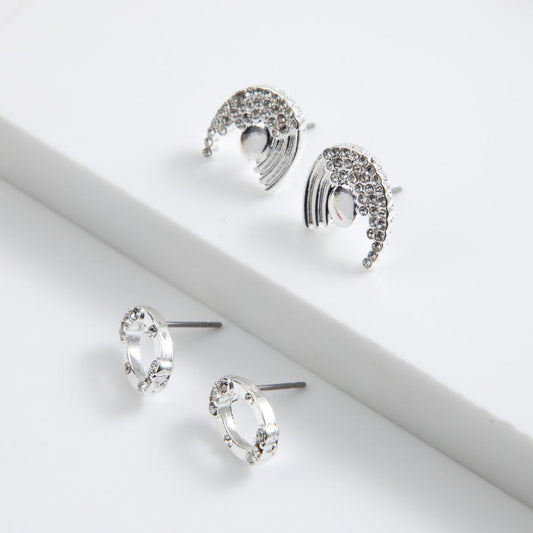 Set de 2 aros Lu Plateado ID