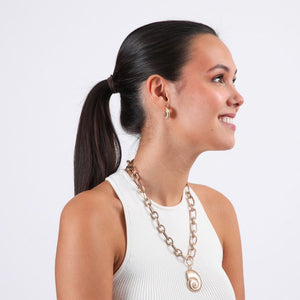 Set De Collar Y Aros Snail Dorado Humana