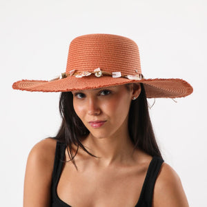 Sombrero Conchas Naranjo i-D
