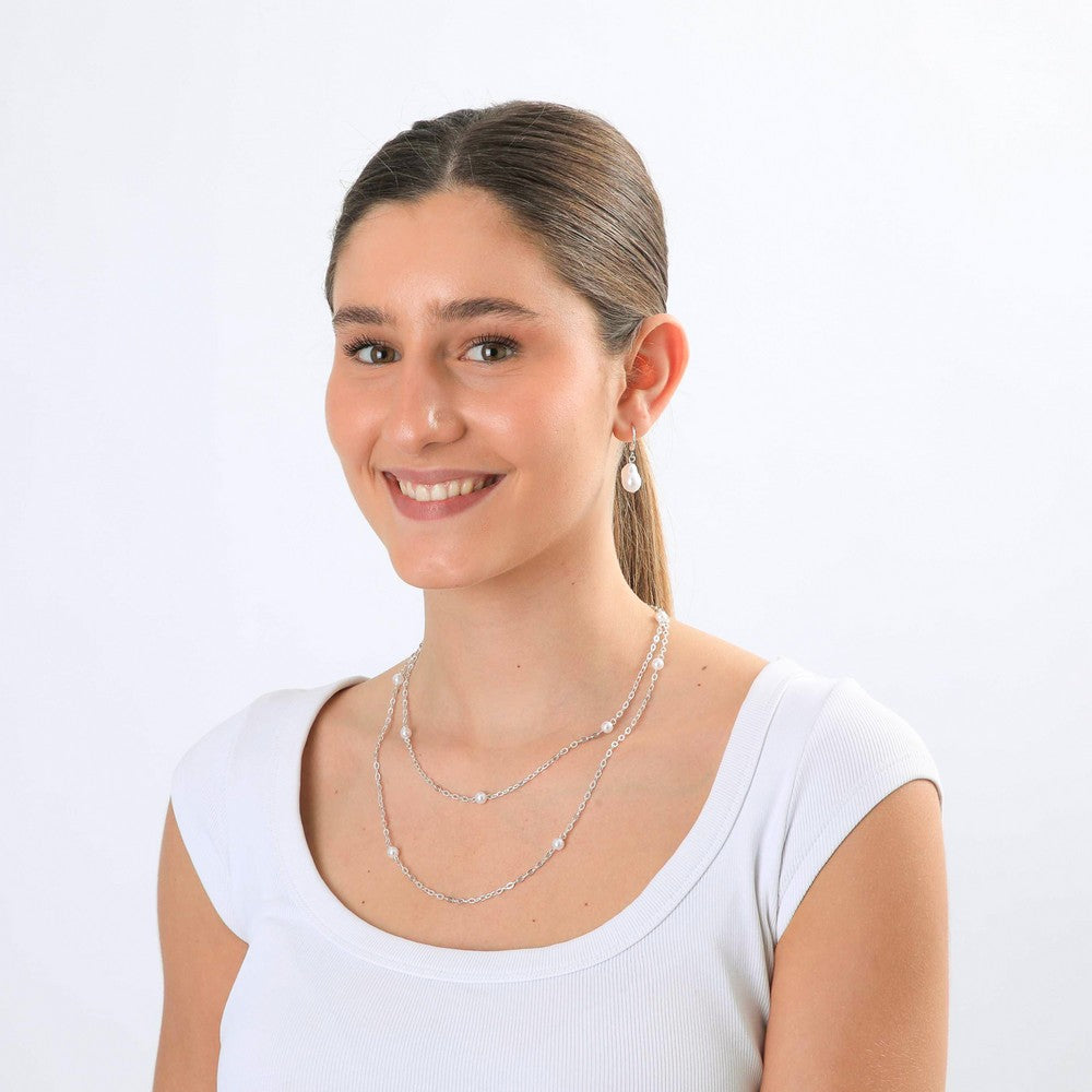 Set De Collar Raisa Plateado I-D