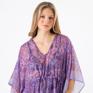 Kimono Sena Estampado floral morado Tatienne