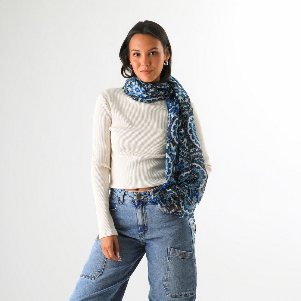 Pañuelo Estampado Duval Azul Humana