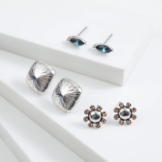 Set De 3 Aros Eye Plateado Tatienne