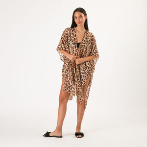 Kimono Abierto Leopard Brown Id